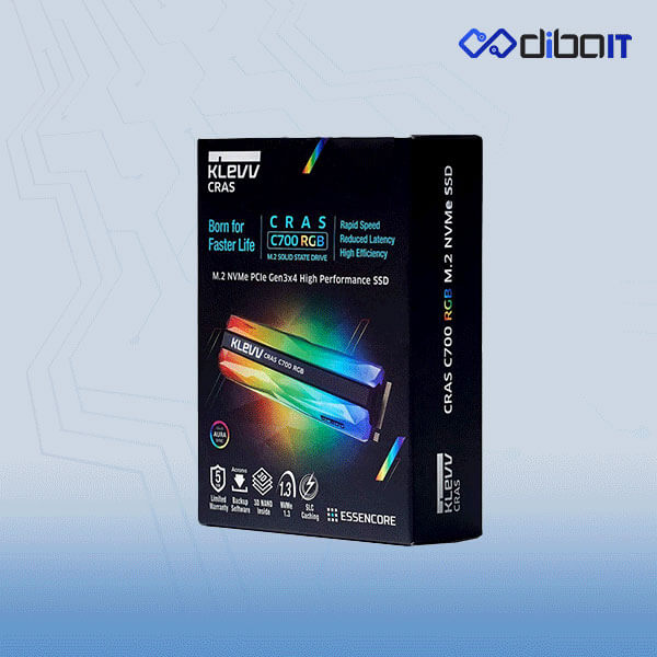اس اس دی اینترنال M.2 NVMe کلو مدل KLEVV CRAS C700 RGB ظرفیت 480 گیگابایت